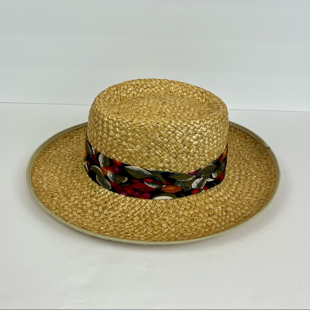 Straw Hat Fruit Fabric Print Made In The USA Size Medium - Picture 5 of 12